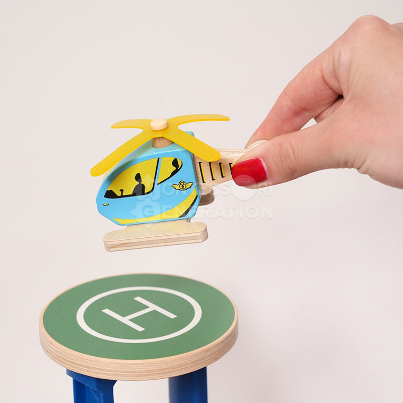 Montessori Crane & Train Magnetic Playset