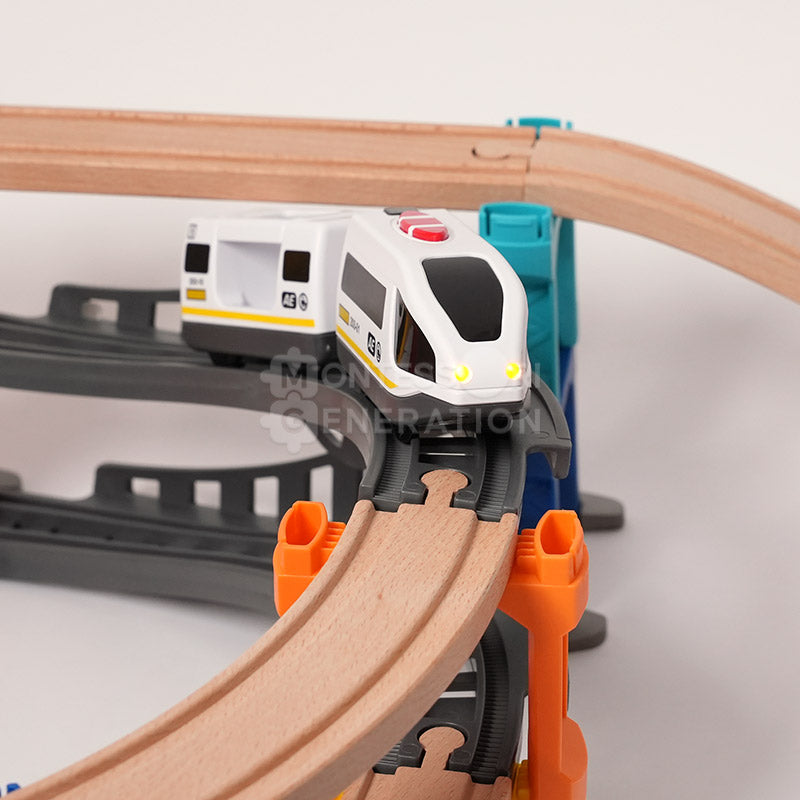 Montessori Crane & Train Magnetic Playset