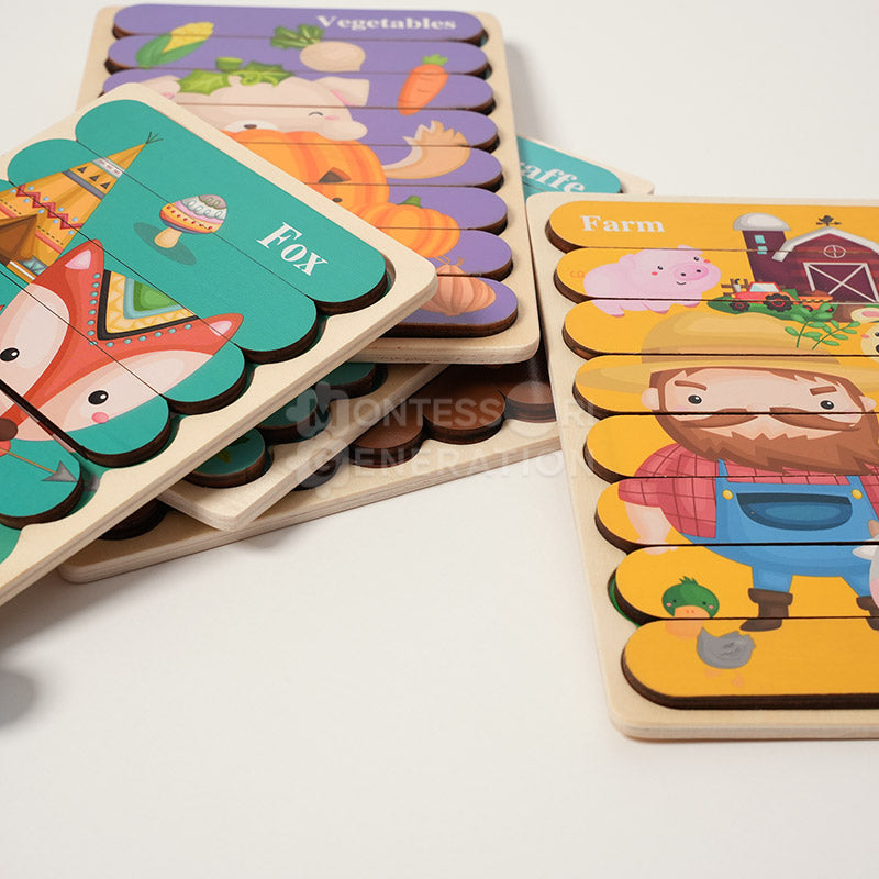 Montessori Double-Sided Puzzles (5 Pack)