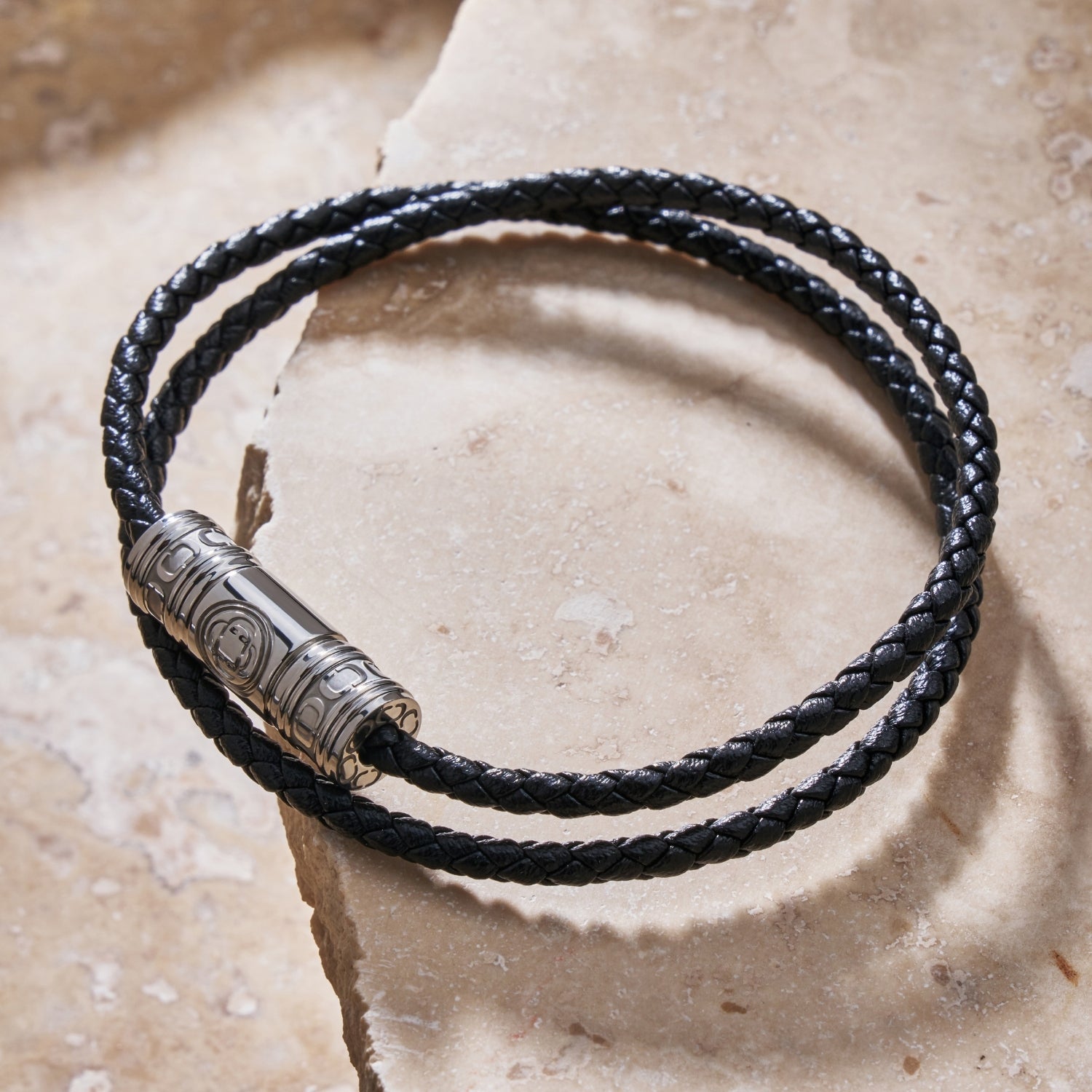 Black Leather Wrap Bracelet