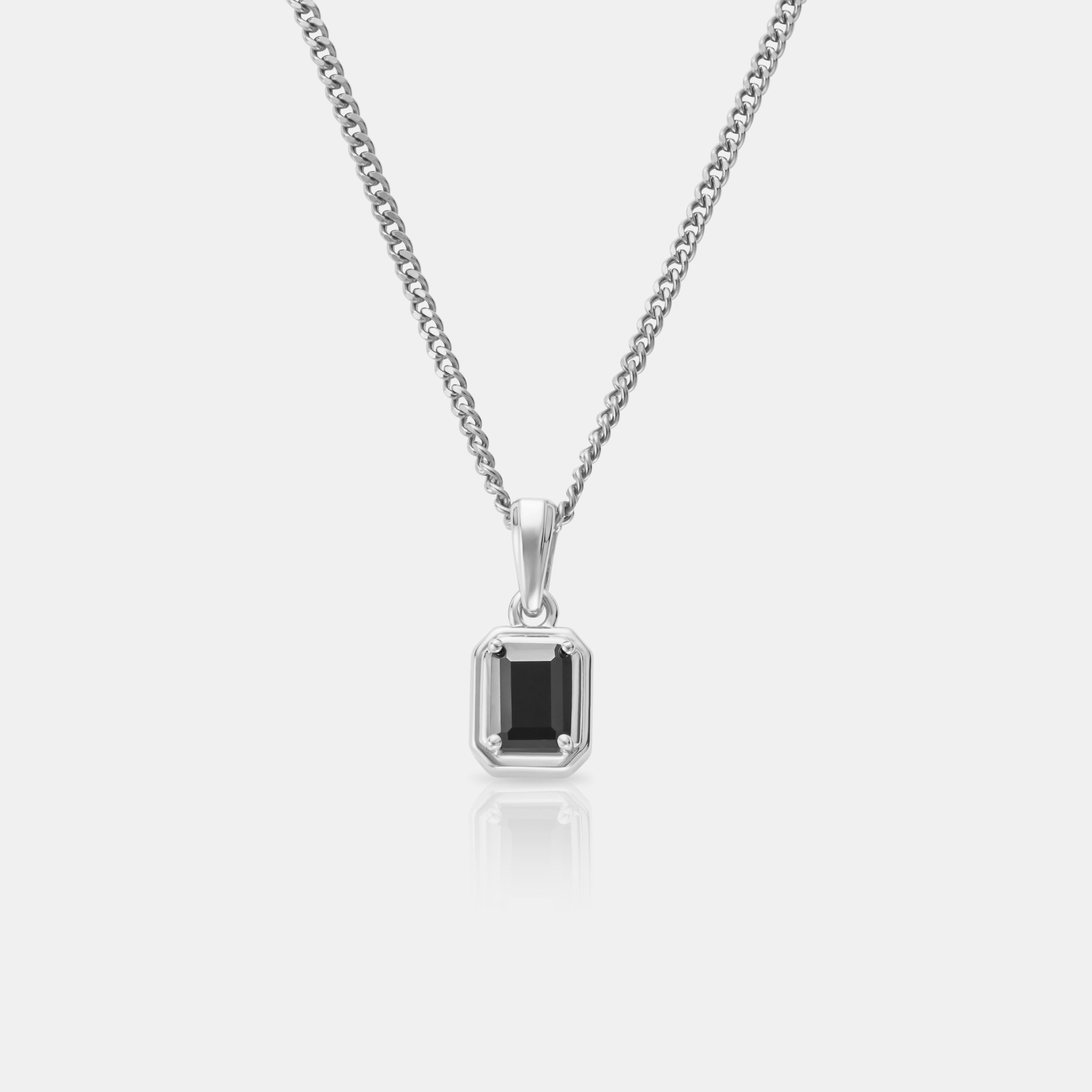 Onyx Stone Rectangle (Silver)