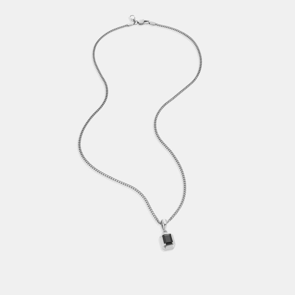 Onyx Stone Rectangle (Silver)